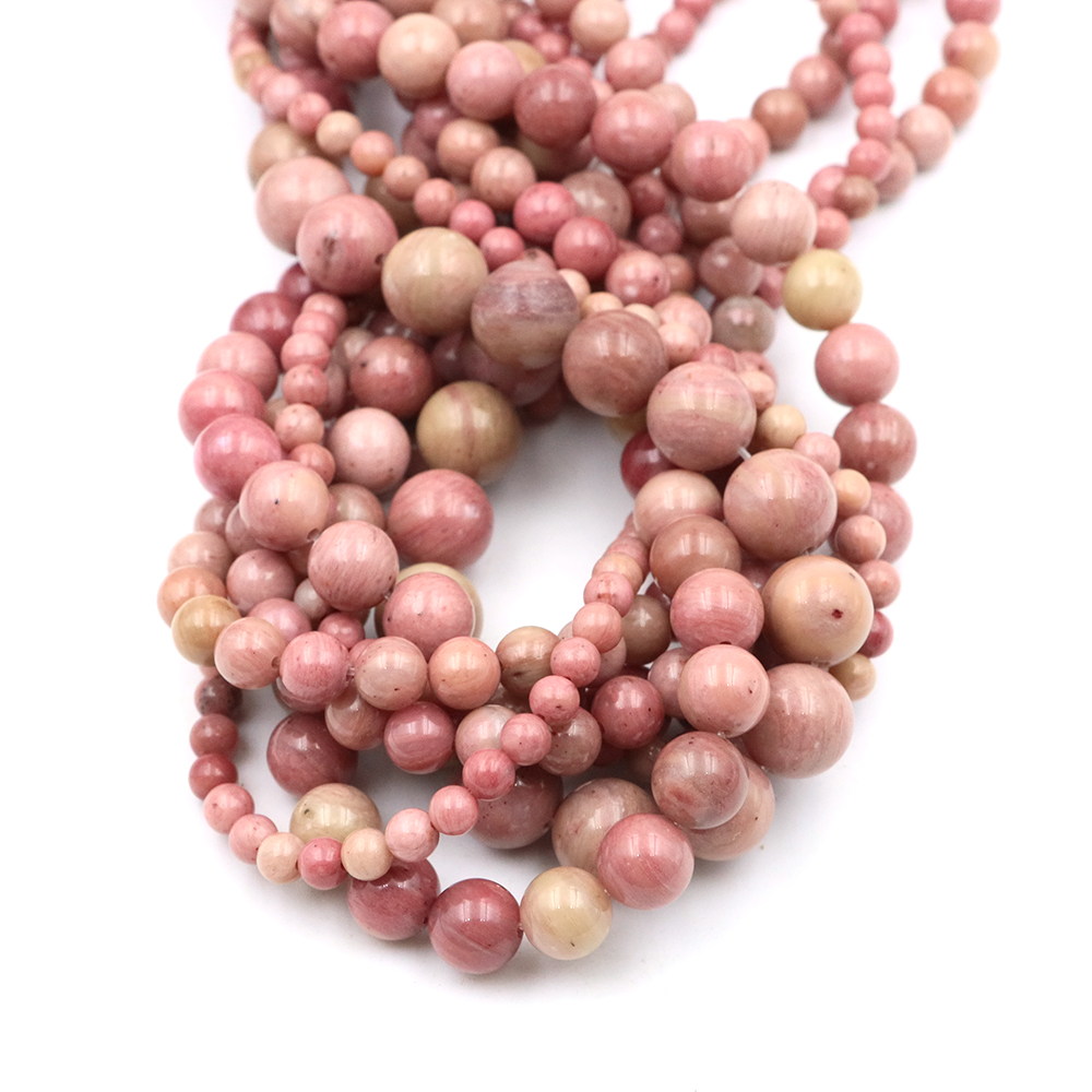 Jewelry Making Gemstones - Pink Rhodochrosite Beads Natural Stone 2