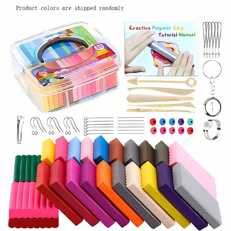 Jewelry Making Kit For Kids - 24 Color Polymer Clay Earring Making