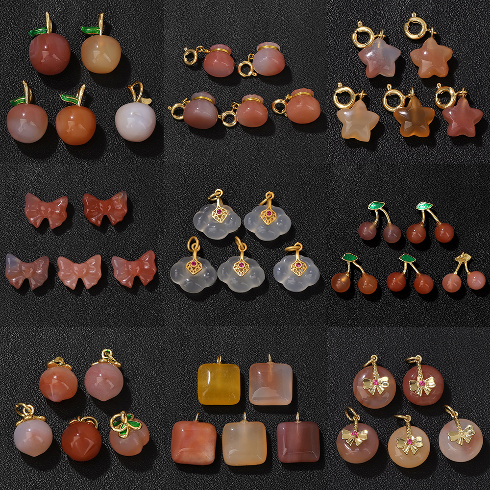 Jewelry Making Gemstones - 2Pcs Natural Stone Gems Agates Pendant