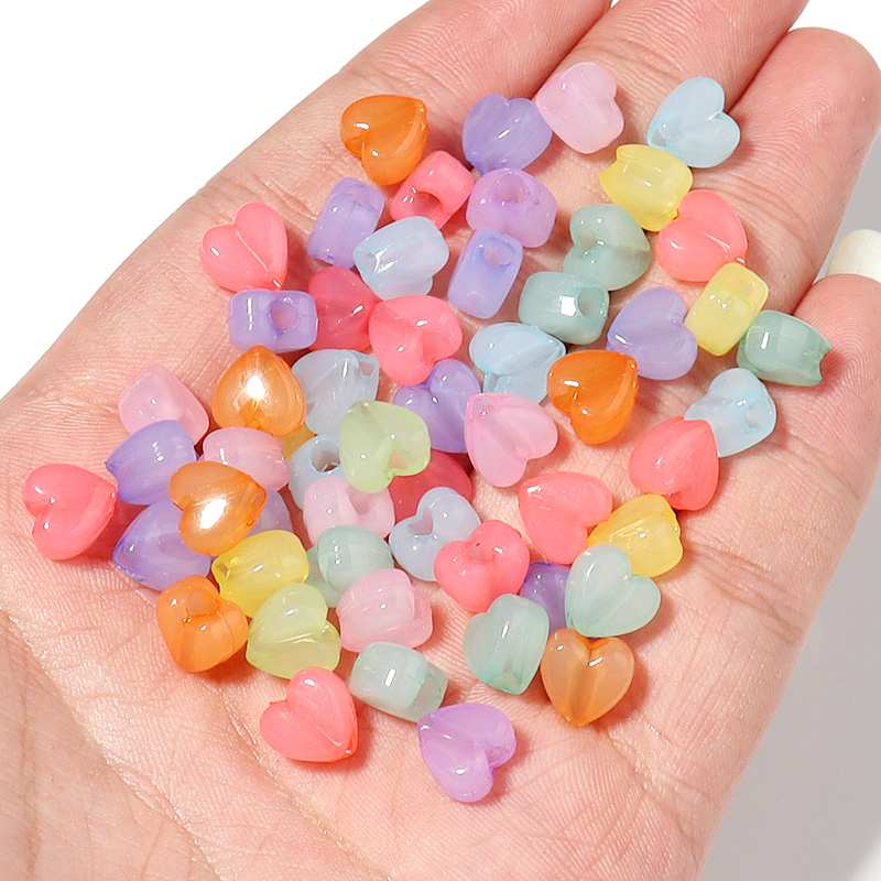 Jewelry Making For 5 Year Old - 100pcs/Lot Candy Color Heart Shape Acrylic