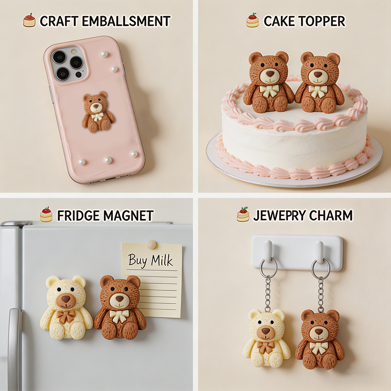 Jewelry Making For Birthday Party - 50Pcs Multicolored Bear Decorations, for Jewelry