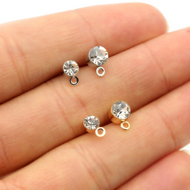 Jewelry Making Findings - 50pcs Stud Earrings Pins with Zircon