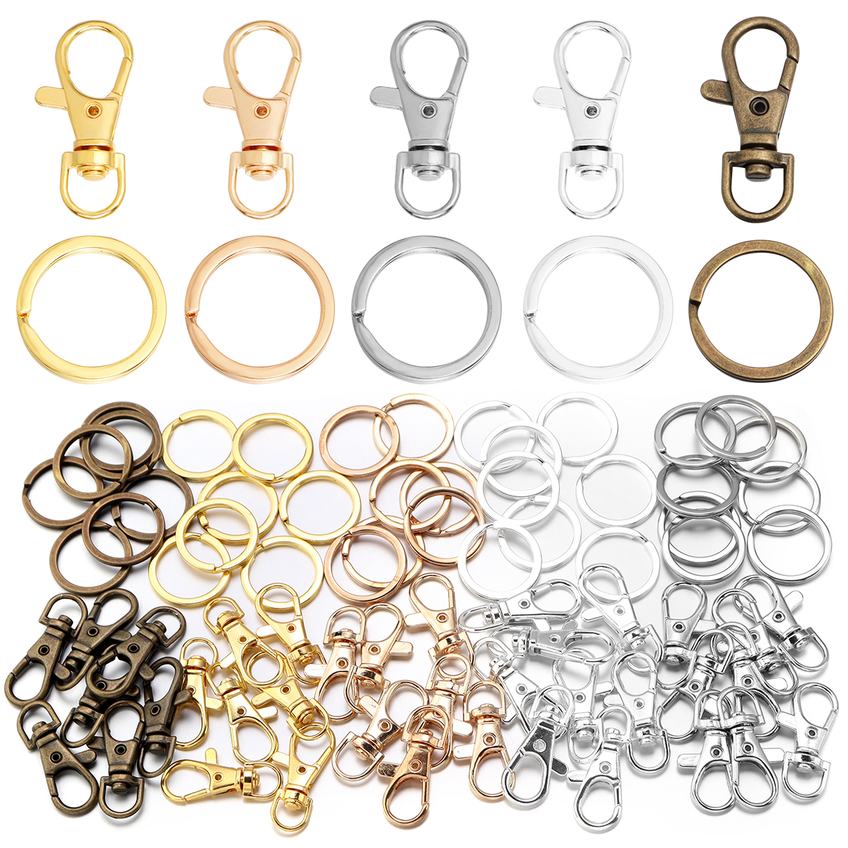 Jewelry Making Findings - 10Sets Alloy Swivel Lobster Clasp Hooks