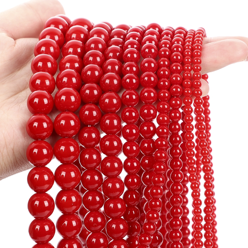 Natural Stone Beads Round Red  - Jewelry Making Gemstones recensie en prijs