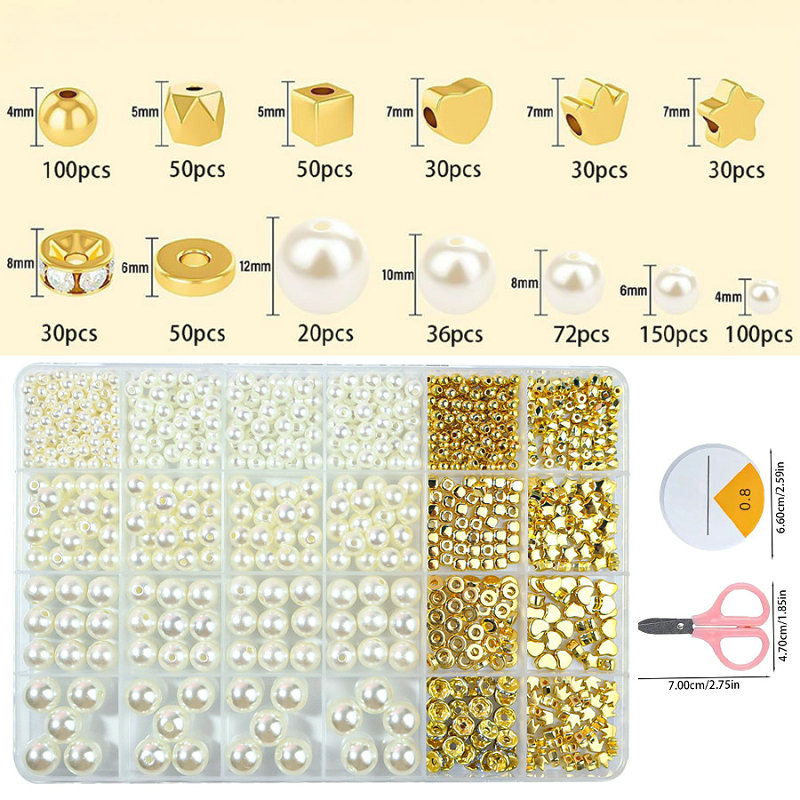 Golden Spacer Beads For Bracel - Jewelry Making Kit For Kids recensie en prijs