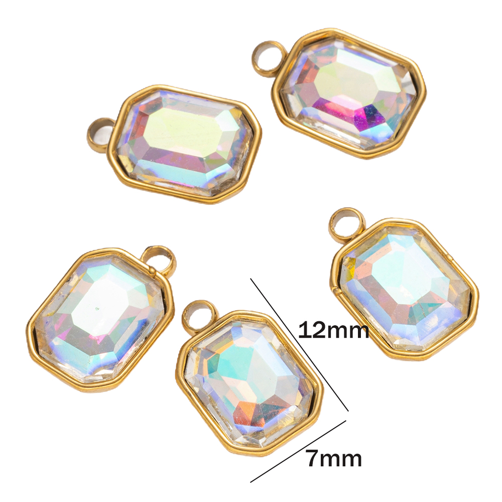 5pcs Stainless Steel Glass Rhi - Jewelry Making Gemstones recensie en prijs