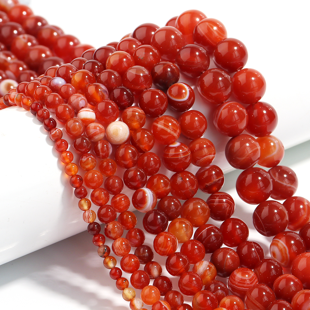 1 Strand Red Striped Agate Nat - Jewelry Making Gemstones recensie en prijs