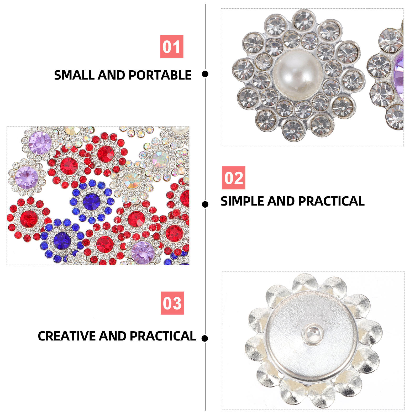 100Pcs Iron Rhinestone Flower  - Jewelry Making For Birthday Party recensie en prijs